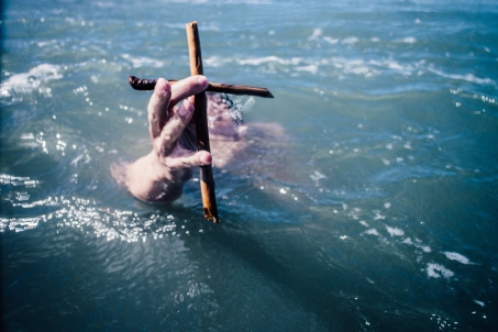 cross in water